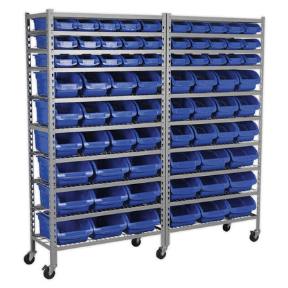 Sealey TPS72 Mobile Bin Storage System 72 Bins