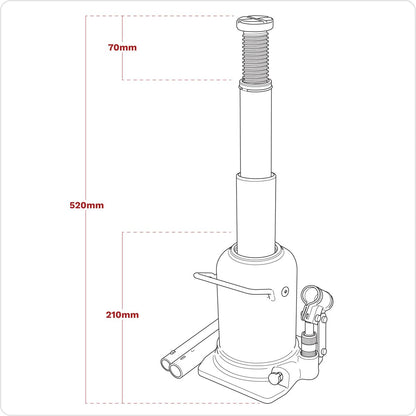 Sealey PTBJ10S Viking Telescopic Bottle Jack 10 Tonne