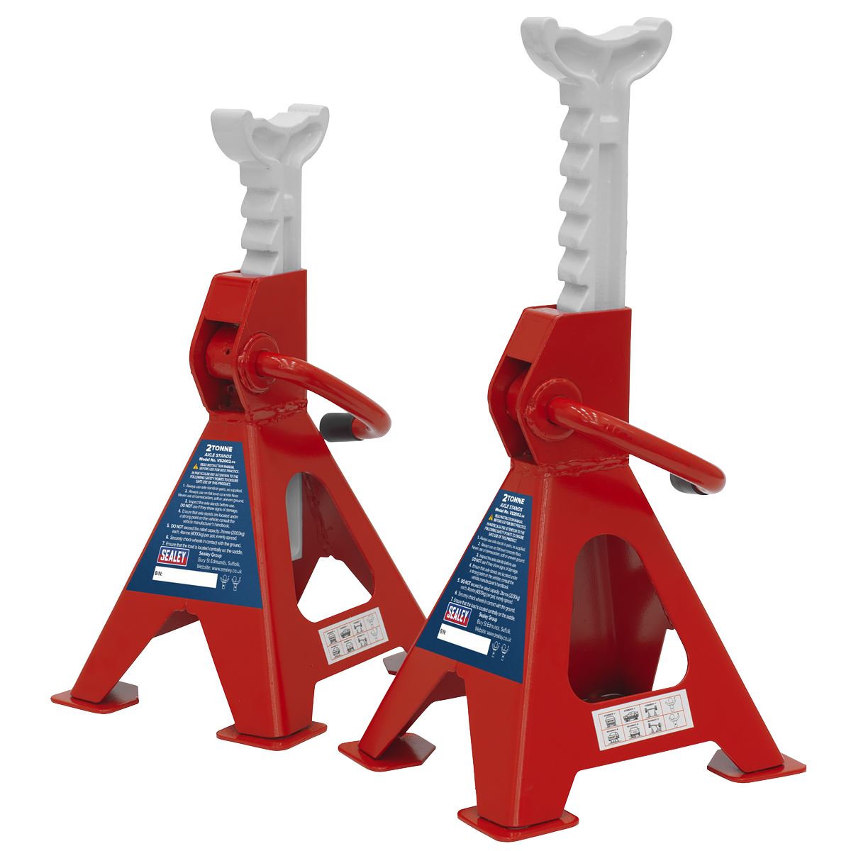 Sealey VS2002 Ratchet Type Axle Stands (Pair) 2 Tonne Capacity per Stand