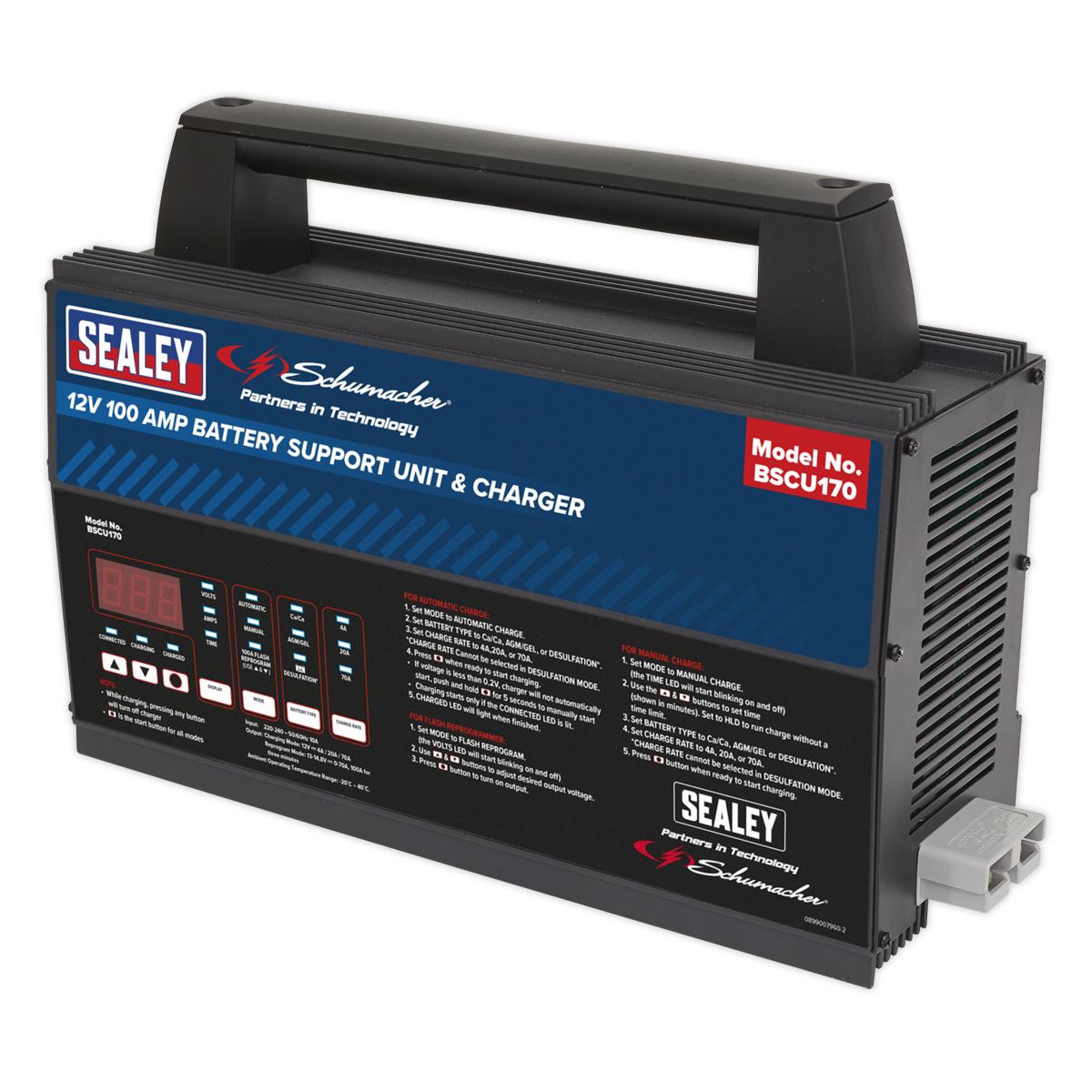 Sealey BSCU170 Battery Support Unit & Charger - 12V 100A