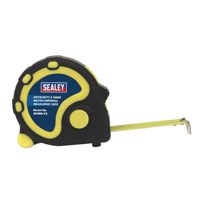 Sealey AK98912 Rubber Tape Measure 5m(16ft) x 19mm Metric/Imperial Display Box of 12