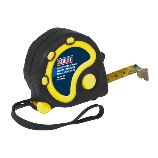 Sealey AK989 Rubber Tape Measure 5m(16ft) x 19mm - Metric/Imperial