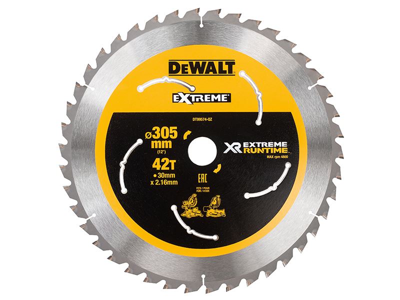 Dewalt Xr Flexvolt Mitre Saw Blade 305 X 30mm X 42t