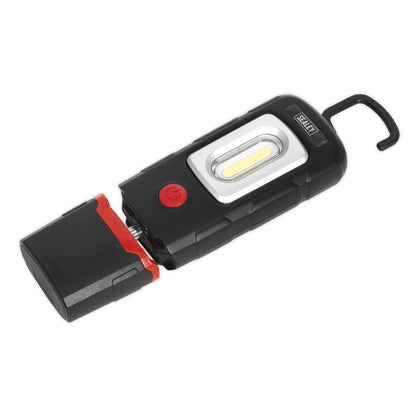 Sealey LED3601 Rechargeable 360° Inspection Light 3W COB & 1W SMD LED Black Lithium-Polymer