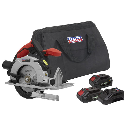 Sealey CP20VCSKIT Circular Saw Kit 20V SV20 Series Ø150mm - 2 Batteries