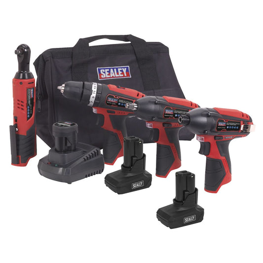 Sealey CP1200COMBOB SV12 Series 4 x 12V Cordless Power Tool Combo Kit