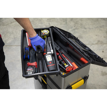 Sealey AP855 Mobile Stainless Steel/Composite Toolbox - 3 Compartment