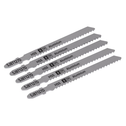 Sealey SJBT127D Jigsaw Blade Aluminium 100mm 8tpi - Pack of 5