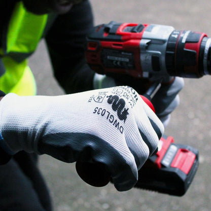 Warrior Grey Nitile Palm Coated Work Gloves