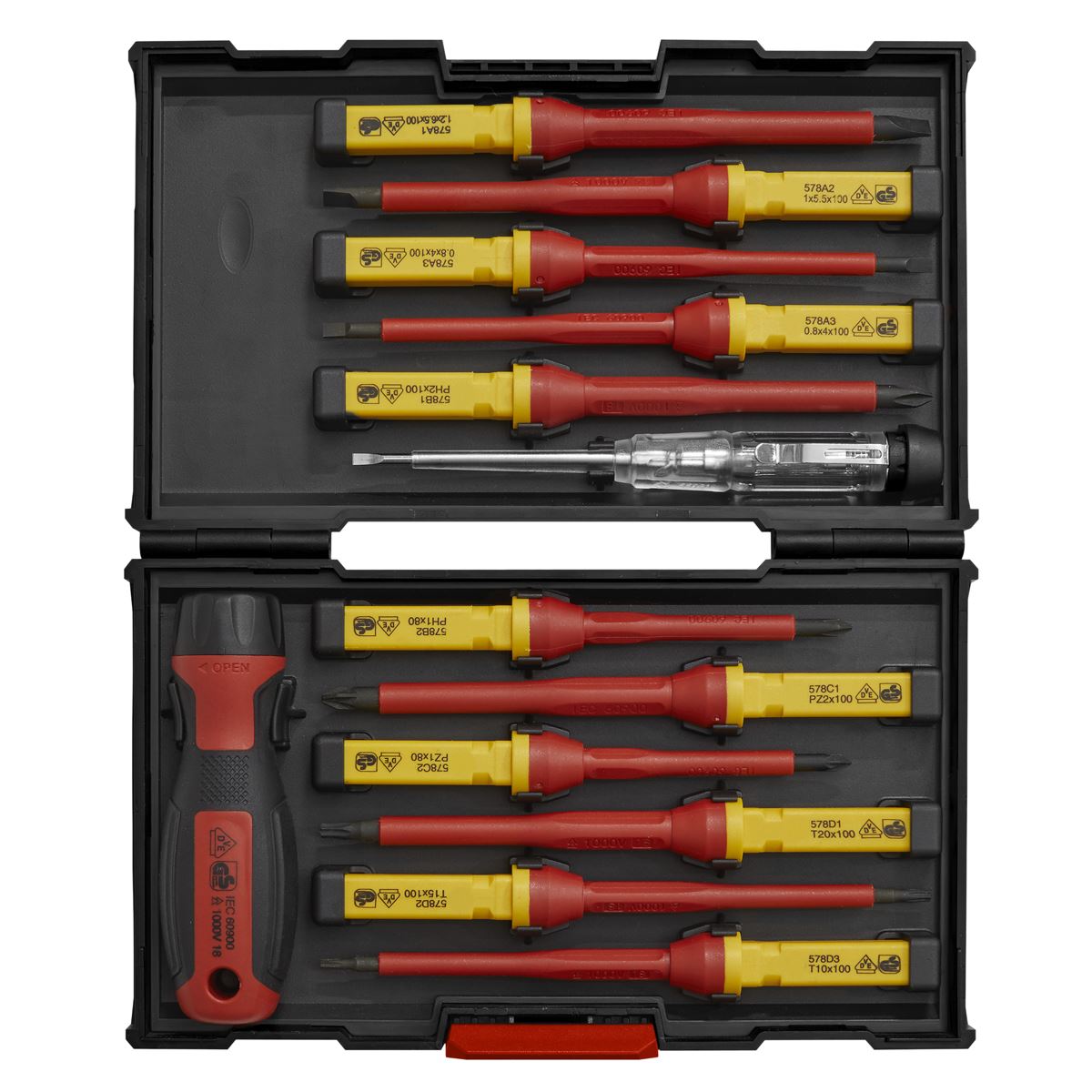 Sealey AK6128 Screwdriver Set 13pc Interchangeable - VDE Approved