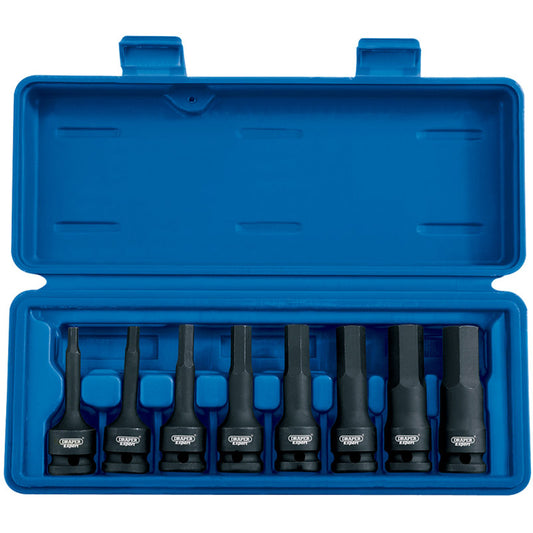 Draper Expert 8 Piece 1/2" Sq. Dr. Impact Hexagonal Socket Bit Set 26439