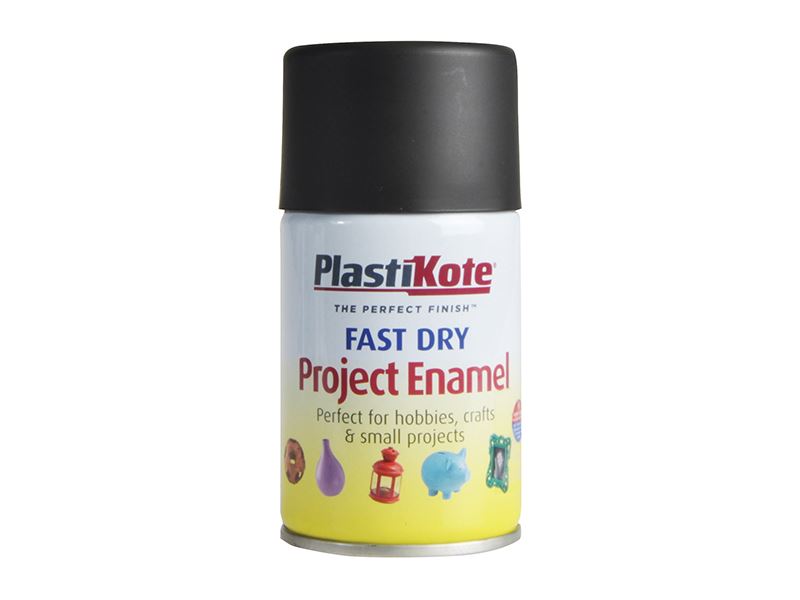 Plastikote Fast Dry Enamel Aerosol Matt Black 100ml