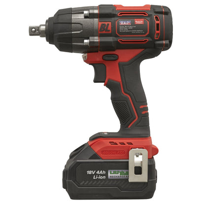 Sealey CP650LI Cordless Brushless Impact Wrench 18V 4Ah Lithium-ion 1/2"Sq Drive