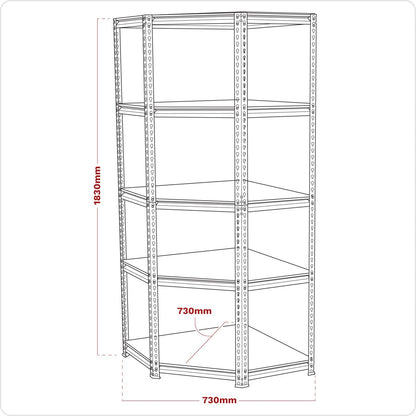 Sealey AP7150C Corner Racking Unit 5 Level 150kg Capacity Per Level