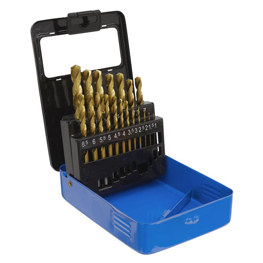 Sealey AK4719 HSS Fully Ground Drill Bit Set 19pc DIN 338 Metric