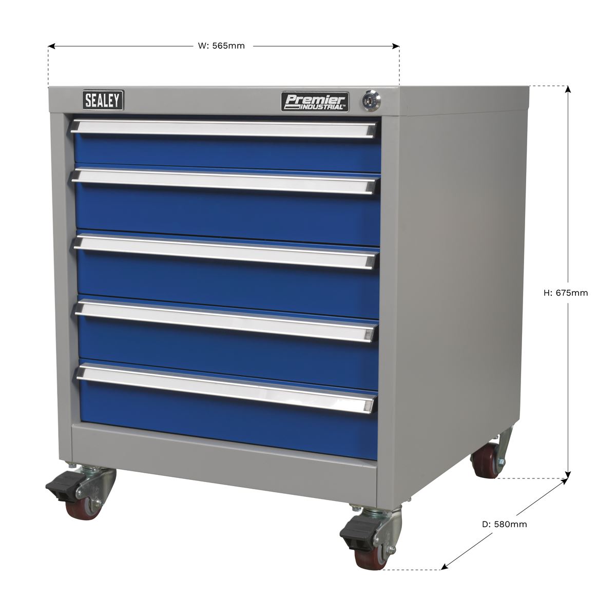 Sealey API5657A Mobile Industrial Cabinet 5 Drawer