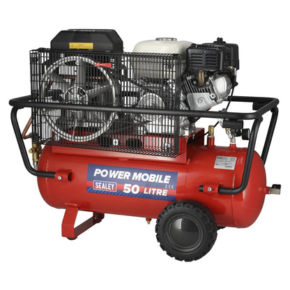 Sealey SA5055 Air Compressor 50L Belt Drive Petrol Engine 5.5hp