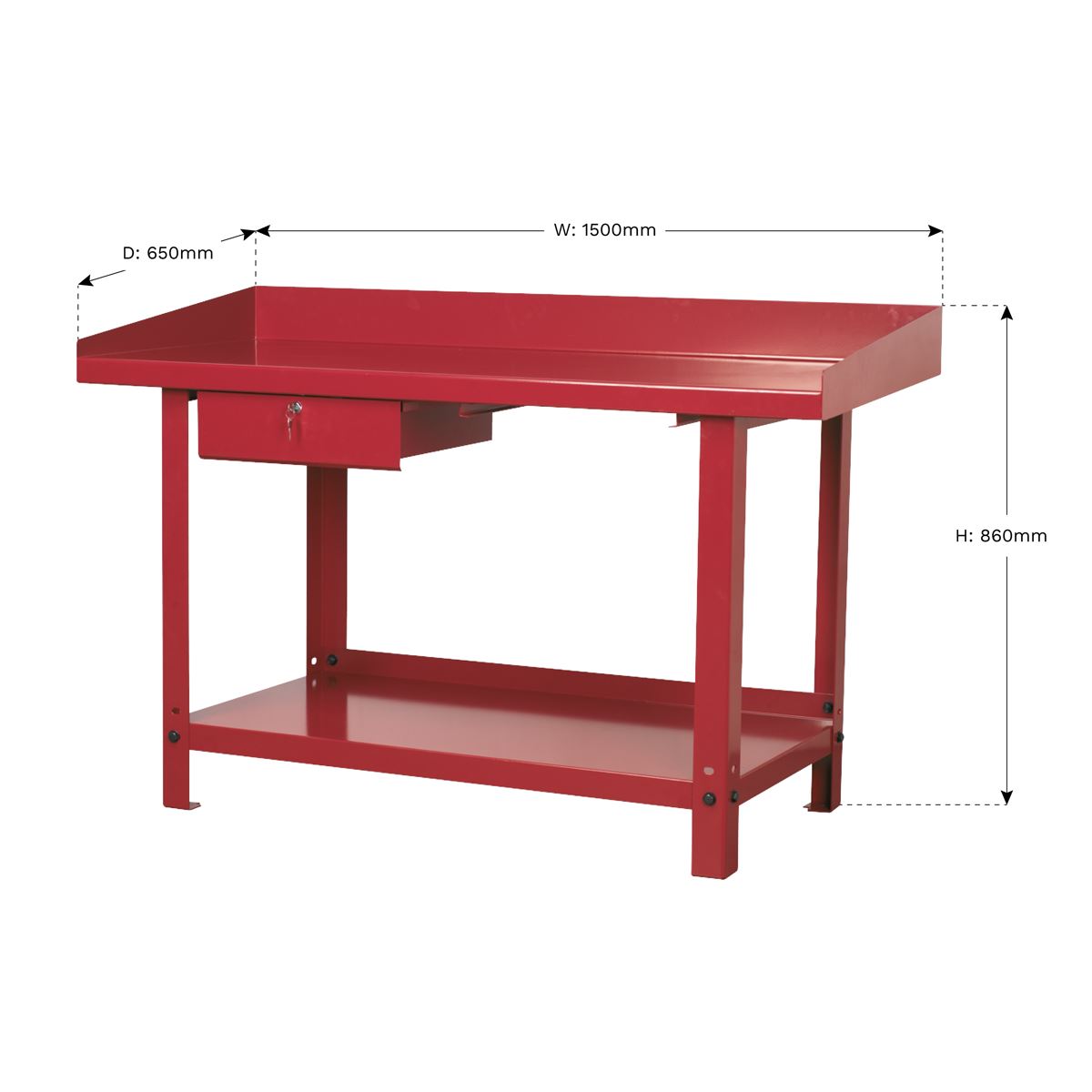 Sealey AP1015 Workbench Steel 1.5m with 1 Drawer