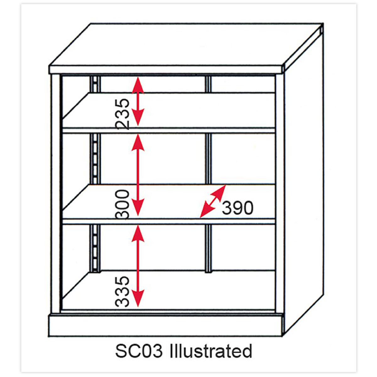 Sealey SC03 Floor Cabinet 2 Shelf 2 Door