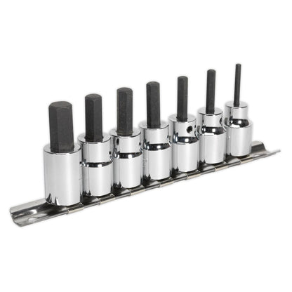 Sealey AK62253 Hex Socket Bit Set 7pc 3/8"Sq Drive Metric