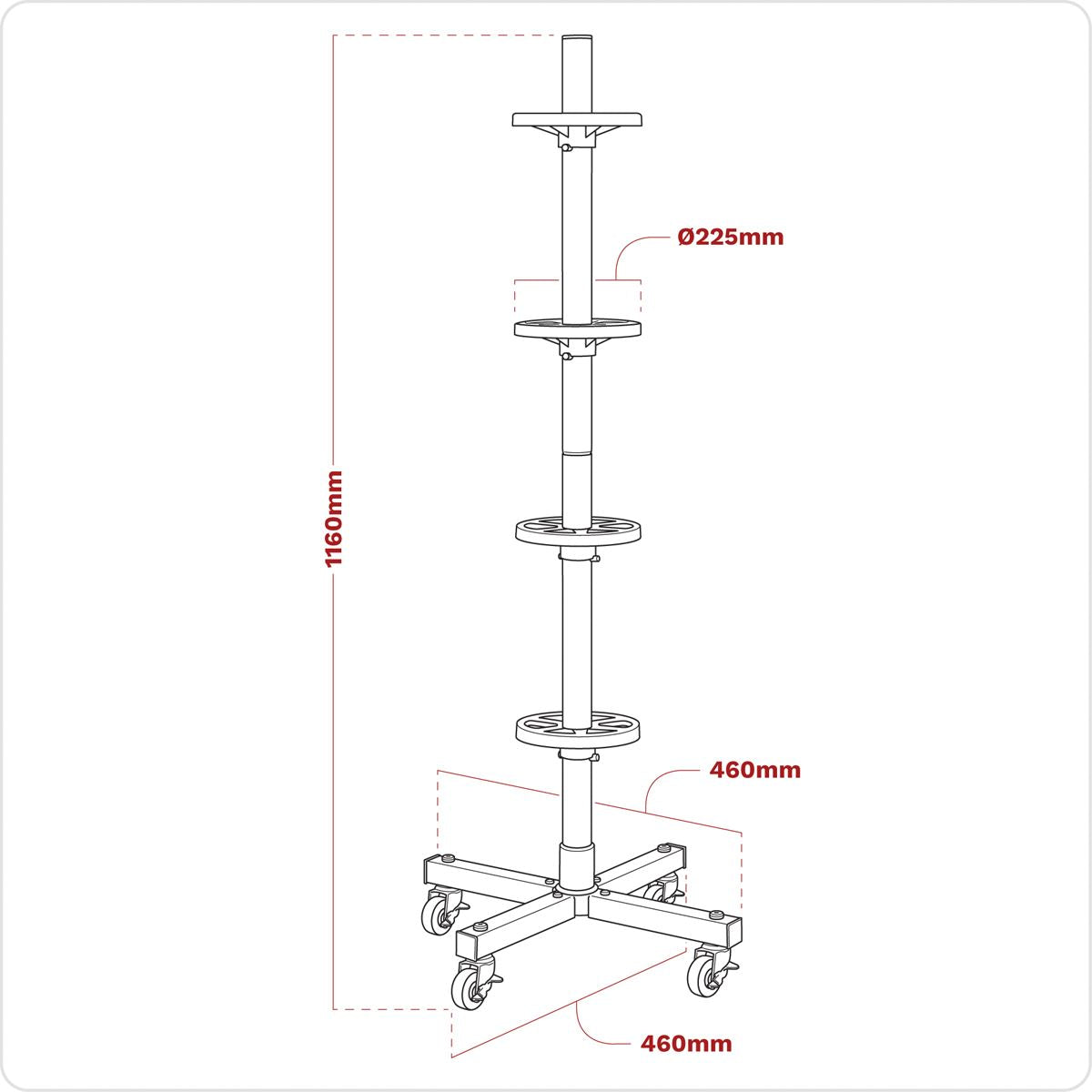 Sealey STR004 Wheel Storage Trolley 100kg Capacity