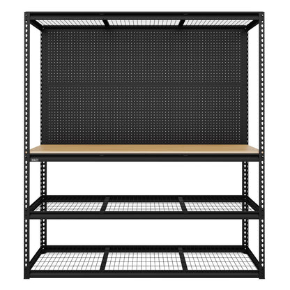 Sealey APMWB1 Heavy-Duty Modular Workbench with Racking & Pegboard 300kg Capacity Per Level 1820mm