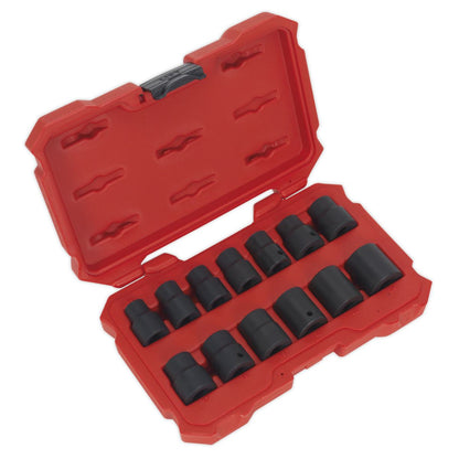 Sealey AK5616M Impact Socket Set 13pc 1/2"Sq Drive Lock-On™ 6pt Metric