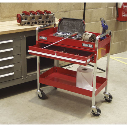 Sealey CX101D Trolley 2-Level Heavy-Duty with Lockable Drawer