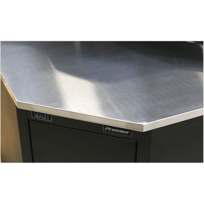 Sealey APMS19 Stainless Steel Corner Worktop 930mm