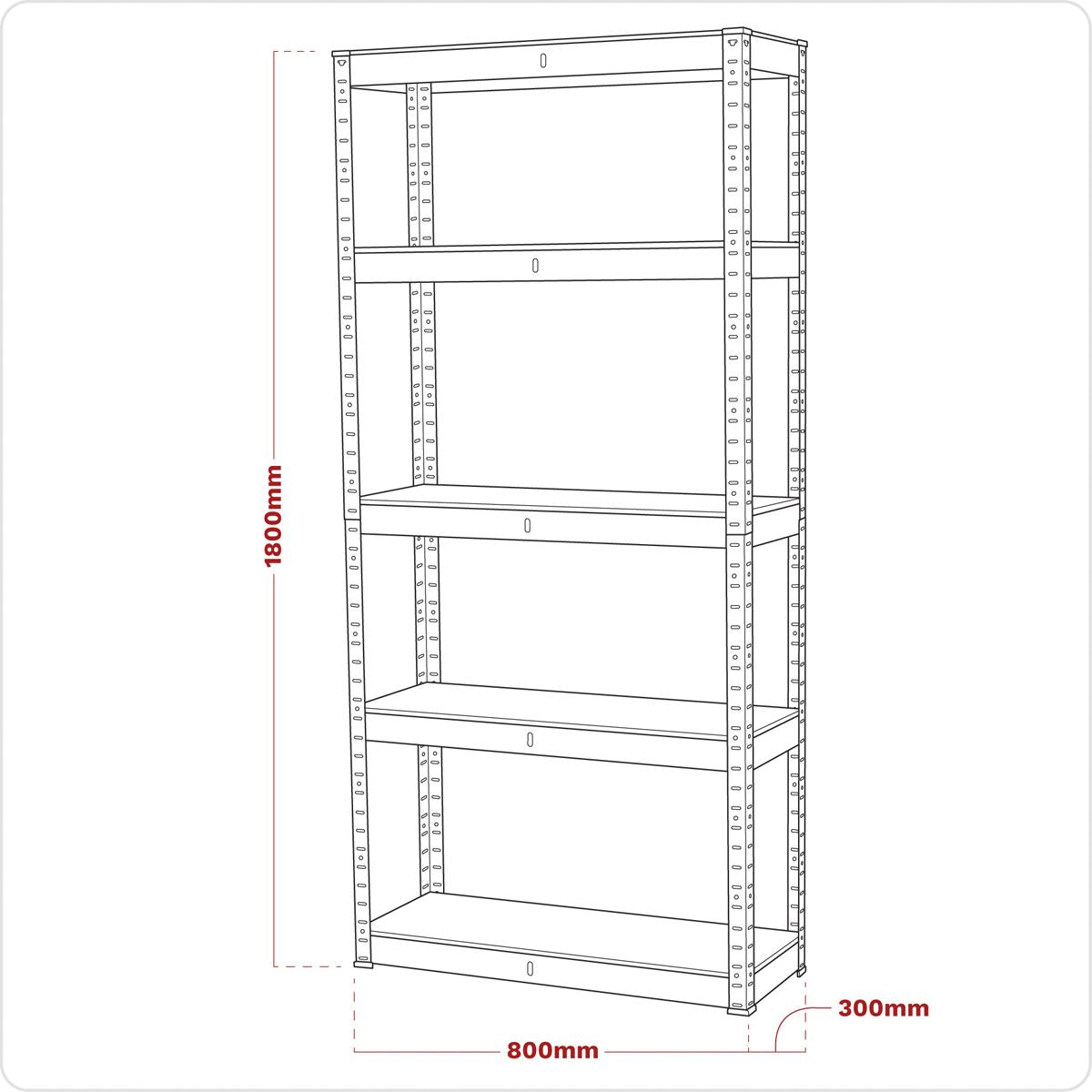 Sealey AP6150 Racking Unit with 5 Shelves 150kg Capacity Per Level