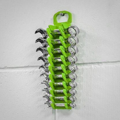 Sealey WR10HV Spanner Rack Capacity 10 Stubby Spanners - Hi-Vis Green