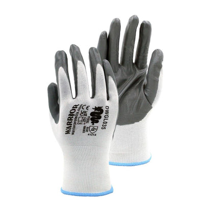 Warrior Grey Nitile Palm Coated Work Gloves