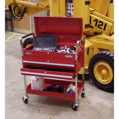 Sealey CX1042D Trolley 2-Level Heavy-Duty with Lockable Top & 2 Drawers