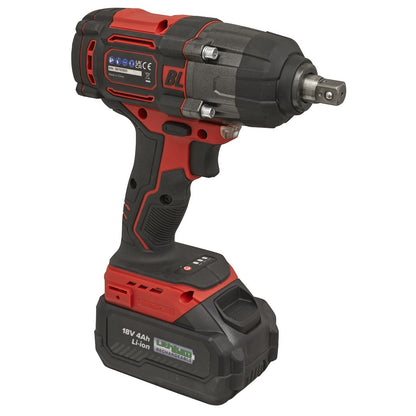 Sealey CP650LI Cordless Brushless Impact Wrench 18V 4Ah Lithium-ion 1/2"Sq Drive