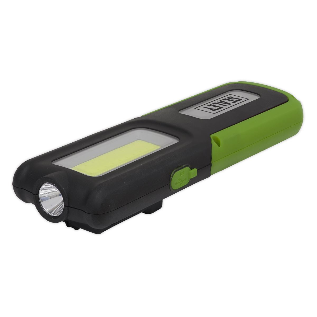 Sealey LED318G Rechargeable Inspection Light 5W COB & 3W SMD LED with Power Bank - Green