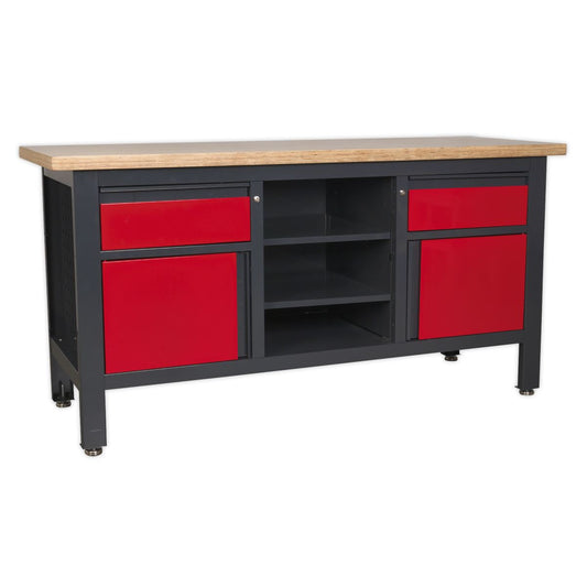 Sealey AP1905A Workstation with 2 Drawers 2 Cupboards & Open Storage