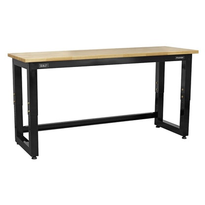 Sealey APMS22 Steel Adjustable Workbench with Wooden Worktop 1830mm - Heavy-Duty