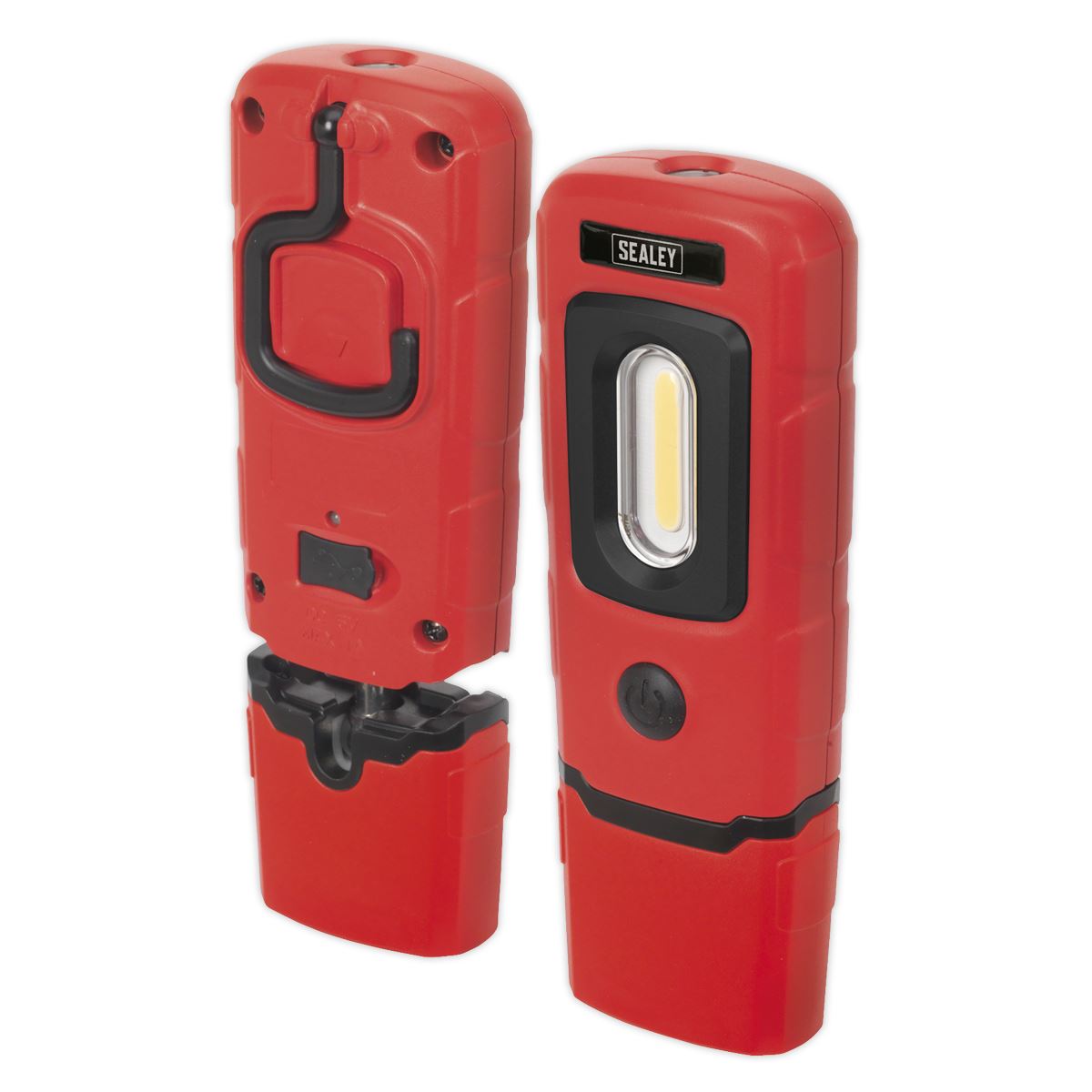 Sealey LED3601R Rechargeable 360° Inspection Light 3W COB & 1W SMD LED Red Lithium-Polymer