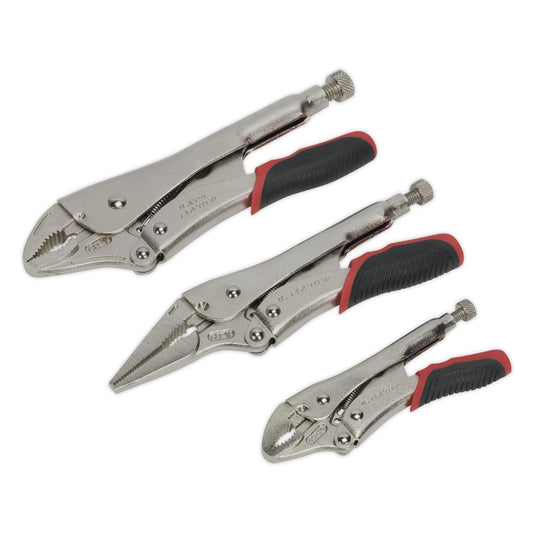 Sealey AK6863 Locking Pliers Set 3pc Quick Release