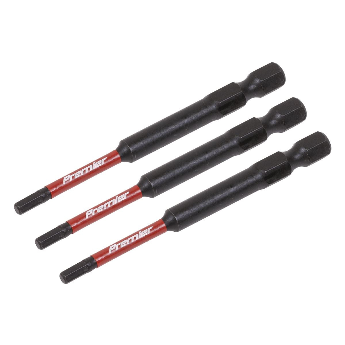 Sealey AK8261 Hex 3mm Impact Power Tool Bits 75mm - 3pc