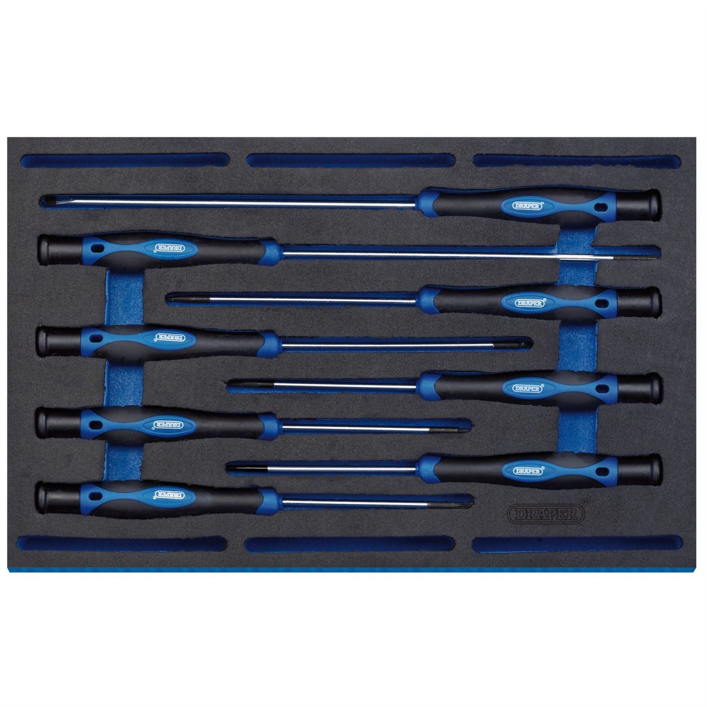 Draper 63399 Extra Long Precision Screwdriver Set in 1/4 Drawer EVA Insert Tray 8 Piece