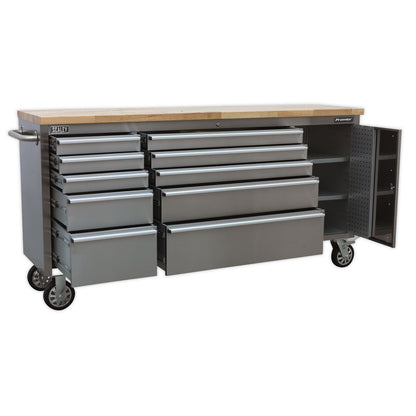 Sealey AP7210SS Mobile Tool Cabinet Stainless Steel 10 Drawer