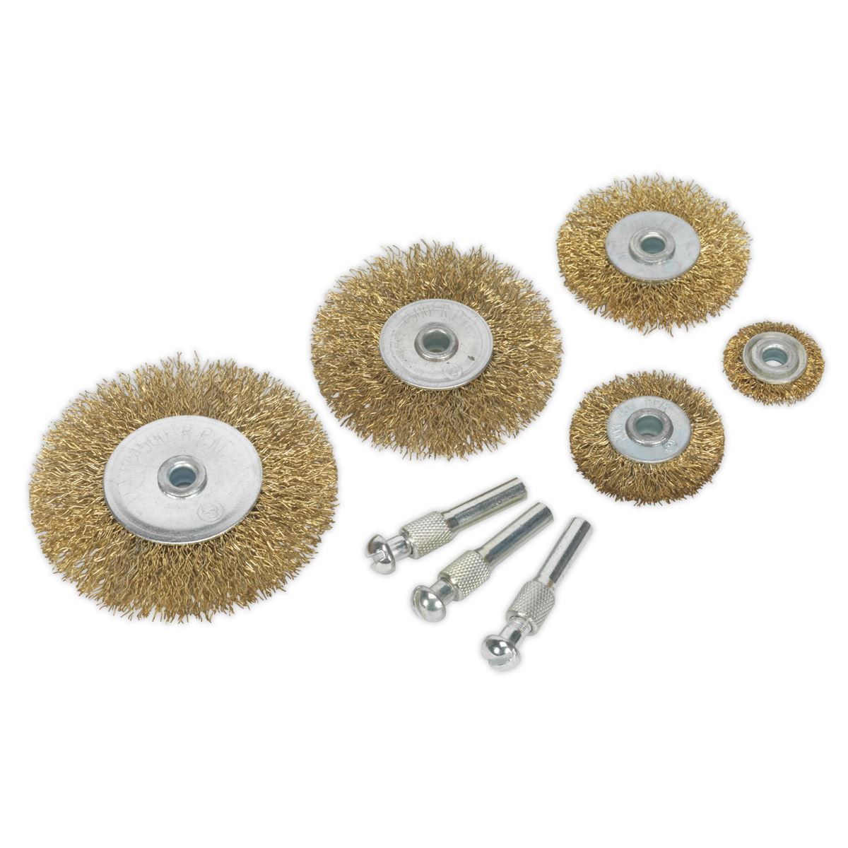 Sealey BWBS08 Crimped Wire Brush Set 8pc Brassed