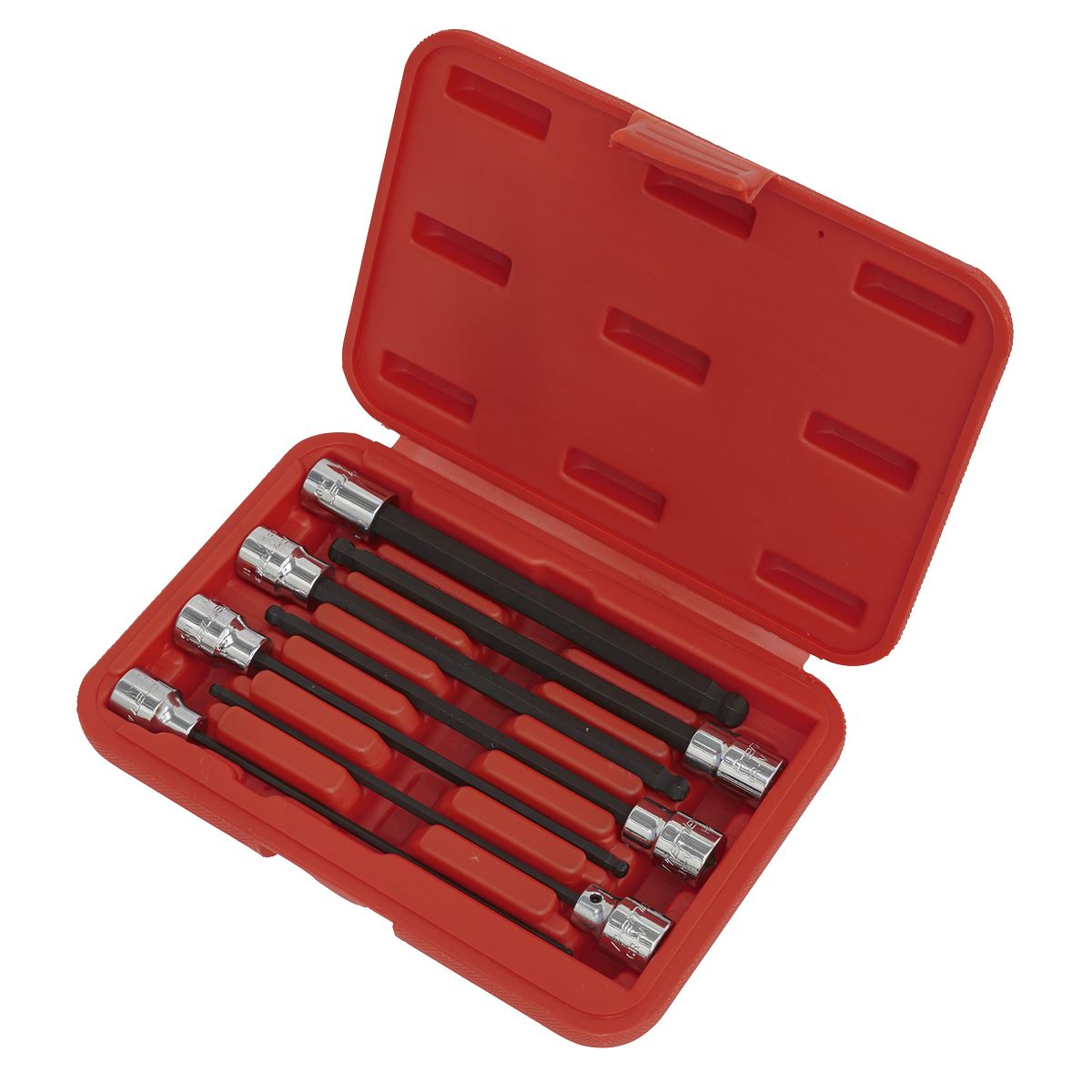 Sealey AK62257 Ball-End Hex Socket Bit Set 7pc 3/8"Sq Drive 150mm Metric