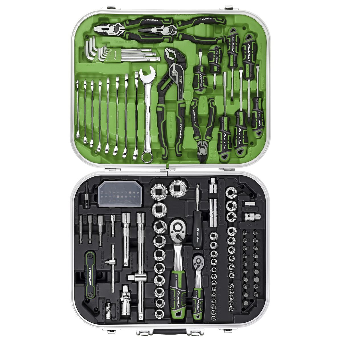 Sealey AK7980HV Mechanic's Tool Kit 144pc Hi-Vis Green