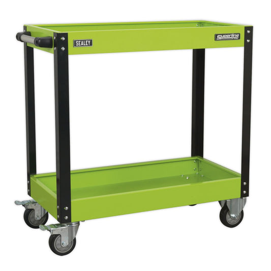 Sealey CX109HV Workshop Trolley 2-Level Heavy-Duty - Hi-Vis Green