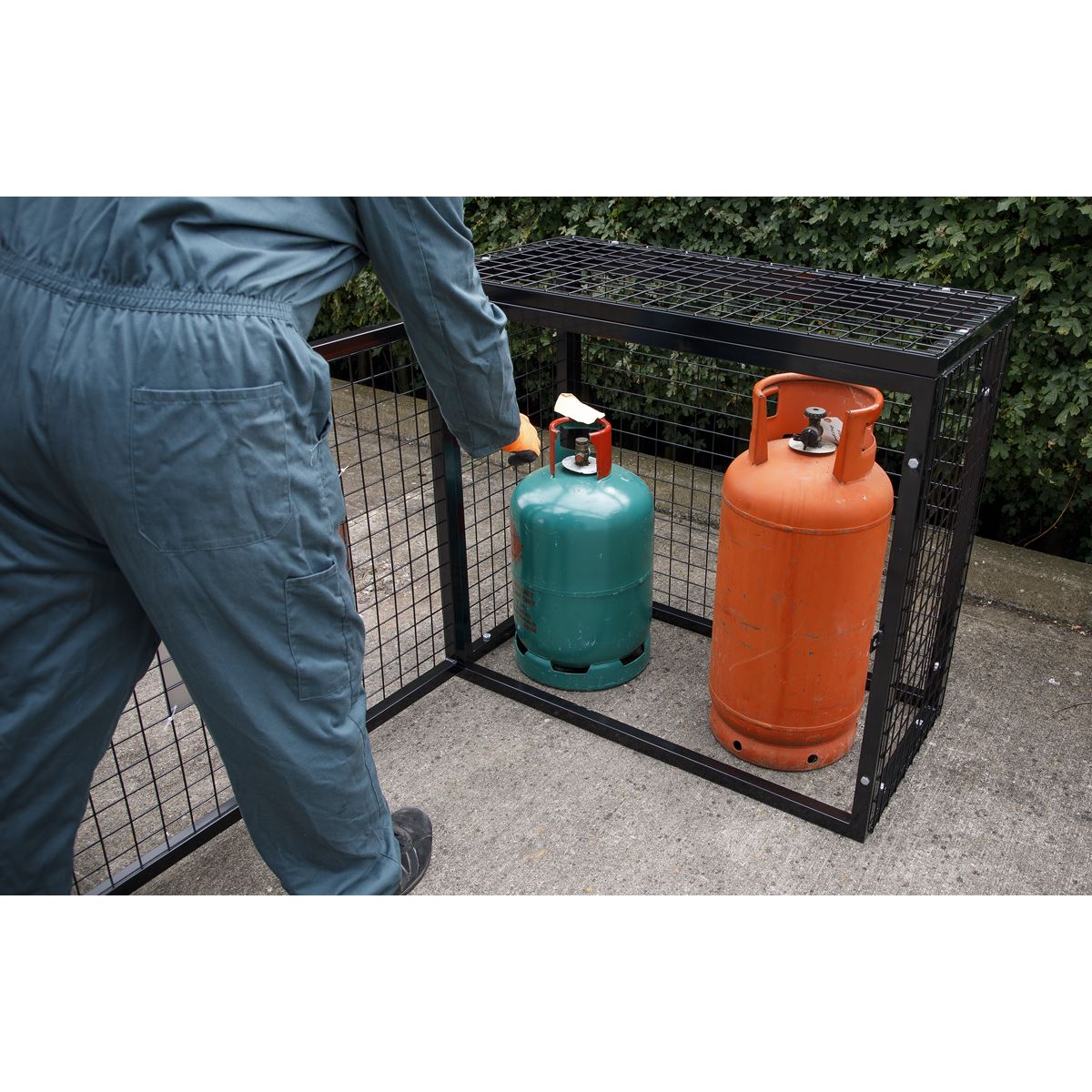 Sealey GCSC247 Safety Cage - 2 x 47kg Gas Cylinders