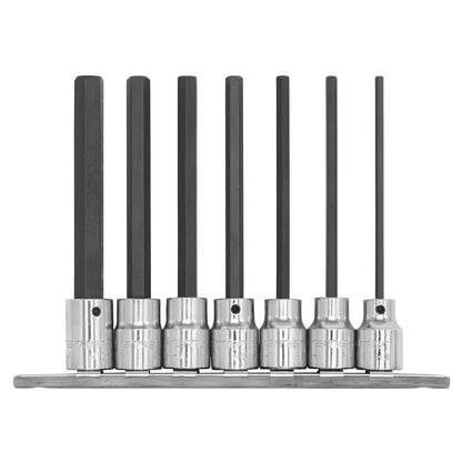 Sealey AK62254 Hex Socket Bit Set 7pc 3/8"Sq Drive 110mm Metric