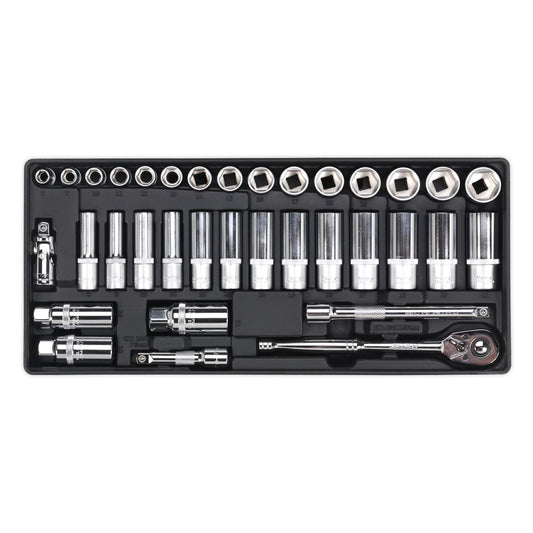 Sealey TBT20 Tool Tray with Socket Set 35pc 3/8"Sq Drive