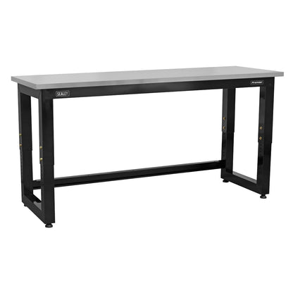 Sealey APMS23 Steel Adjustable Workbench with Stainless Steel Worktop 1830mm - Heavy-Duty